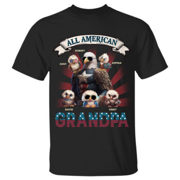 All American Grandpa Custom Name Shirt for Papa