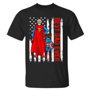 Best Dad Ever Superhero Custom Name Shirt for Dad