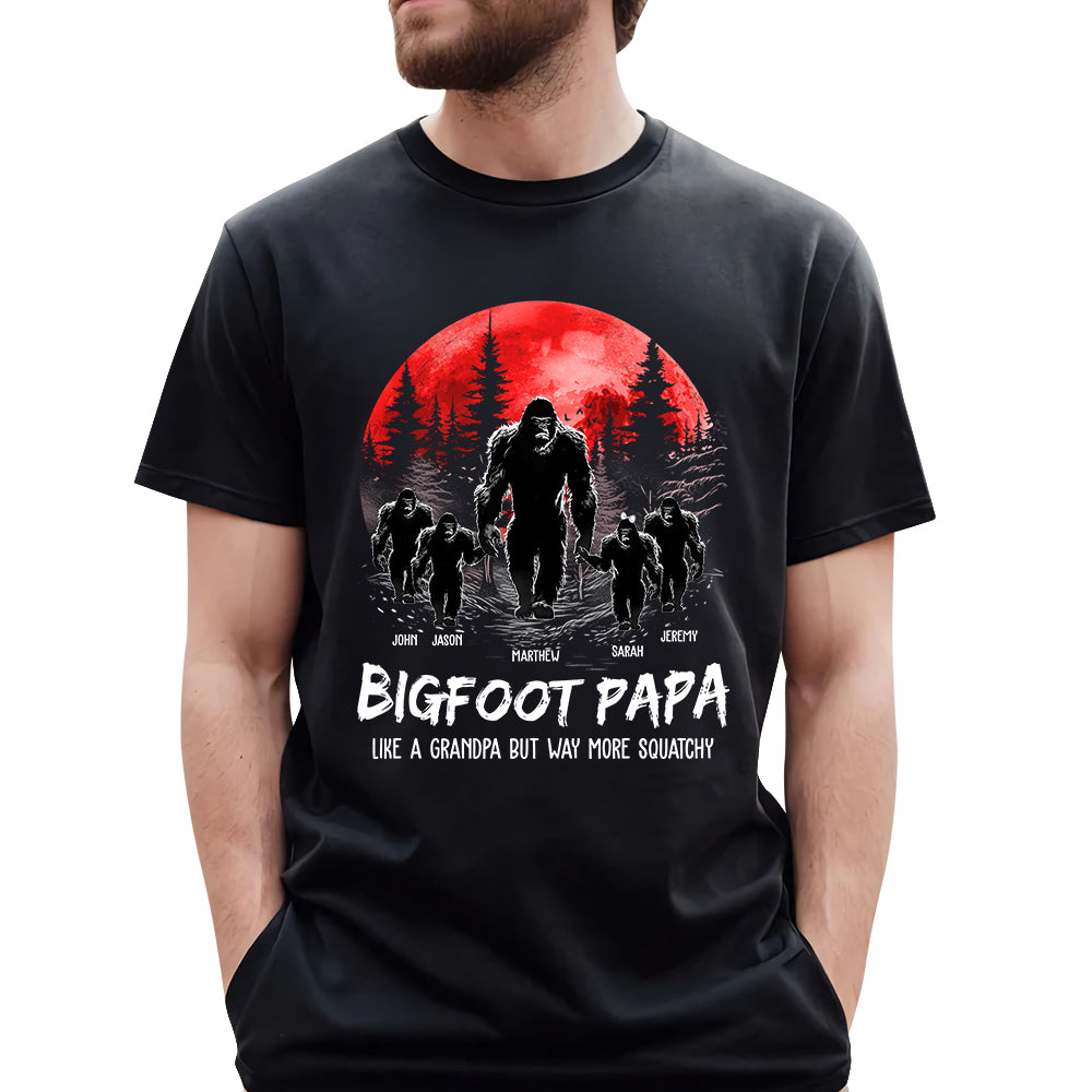 Bigfoot Papa Like a Grandpa But Way More Squatchy Custom Name Shirt Bigfoot Papa Like a Grandpa But Way More Squatchy Custom Name Shirt