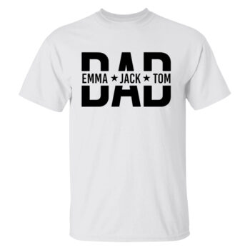 Custom Dad Shirt With Kids' Names