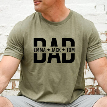 Custom Dad Shirt With Kids' Names