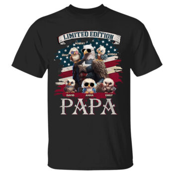 Custom Limited Edition Papa with American Flag Eagle Nickname Shirt