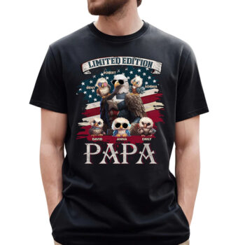 Custom Limited Edition Papa with American Flag Eagle Nickname Shirt