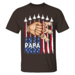Personalized Papa Shirt with USA Flag and Fighter Jets