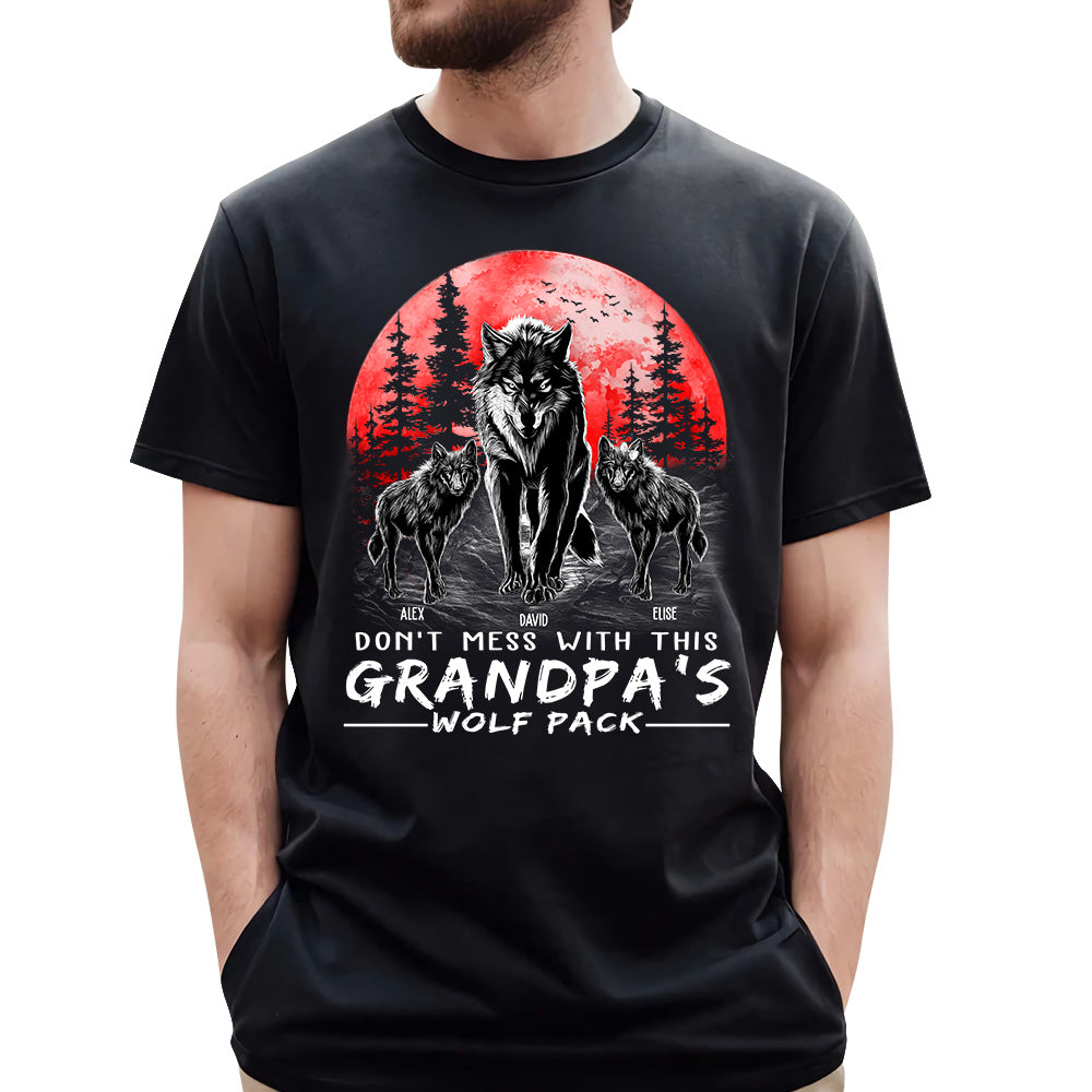 Don't Mess with This Grandpa's Wolf Pack Personalized Shirt Don't Mess with This Grandpa's Wolf Pack Personalized Shirt