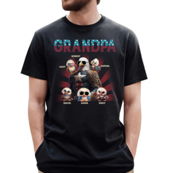 Grandpa Patriotic Bald Eagle Personalized Shirt