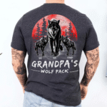 Grandpa Wolf Pack Custom Papa Shirt