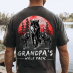 Grandpa Wolf Pack Custom Papa Shirt
