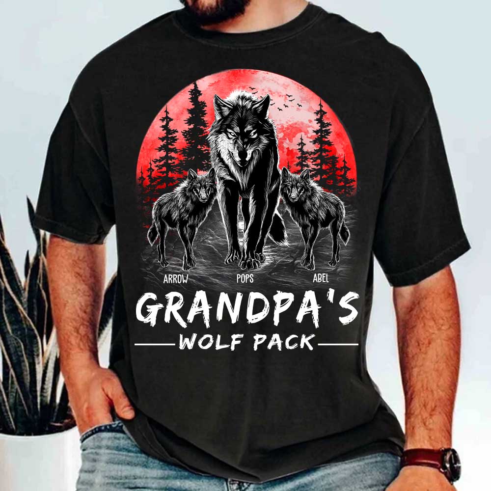 Grandpa Wolf Pack Custom Shirt Grandpa Wolf Pack Custom Shirt