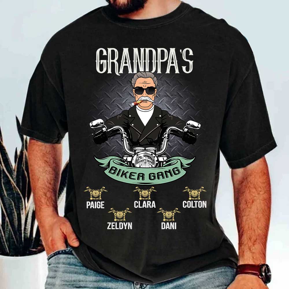 Grandpa's Biker Gang Personalized Shirt Grandpa's Biker Gang Personalized Shirt