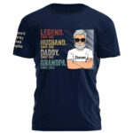 Legend Husband Dad Grandpa Personalized Shirt With Design On Sleeve – Father’s Day, Birthday Gift For Dad, Grandpa