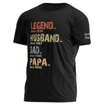 Legend Husband Daddy Papa Custom Shirt with Names on Sleeves
