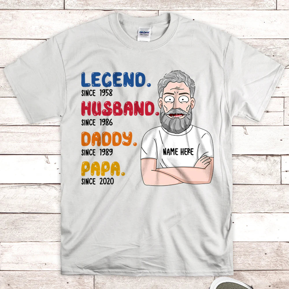 Legend Husband Daddy Papa Custom Year Shirt for Grandpa Legend Husband Daddy Papa Custom Year Shirt for Grandpa
