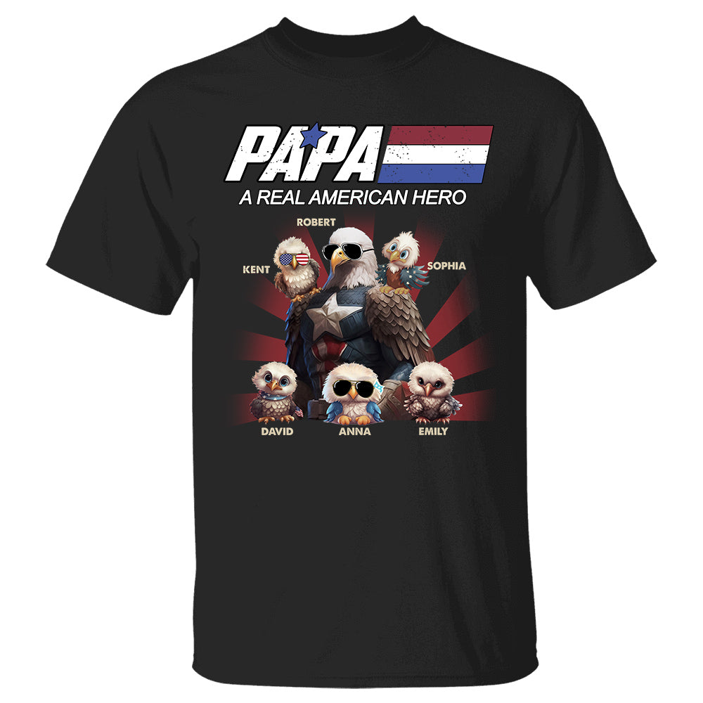 Papa A Real American Hero Patriotic Bald Eagle Custom Shirt Papa A Real American Hero Patriotic Bald Eagle Custom Shirt