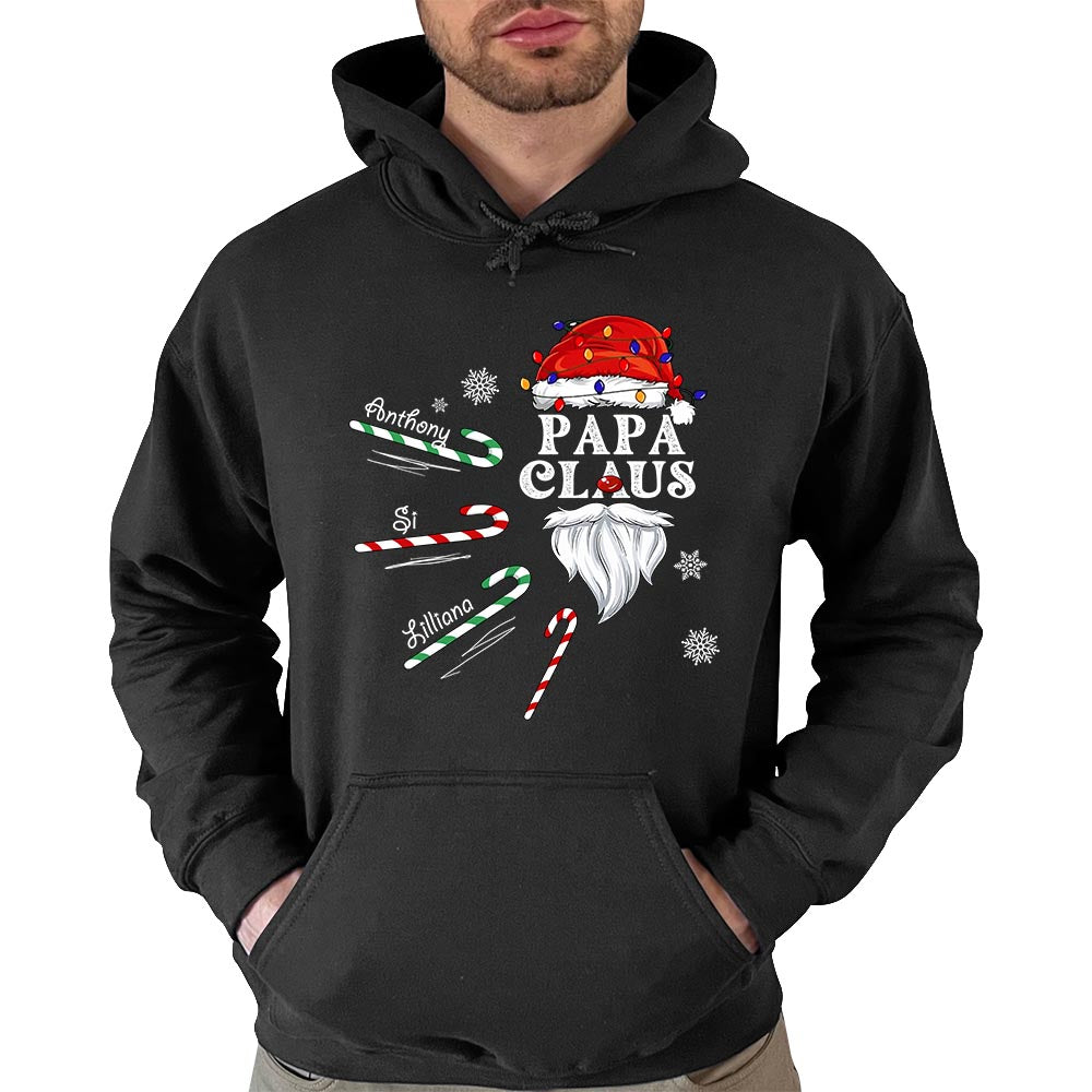 Papa Claus Candy Cane Winter Personalized Christmas Shirt for Grandpa Papa Claus Candy Cane Winter Personalized Christmas Shirt for Grandpa