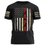 Papa Vintage American Flag Personalized Shirt for Grandpa