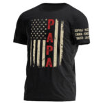 Papa Vintage American Flag Personalized Shirt for Grandpa