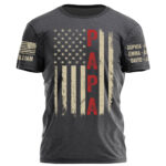 Papa Vintage American Flag Personalized Shirt for Grandpa