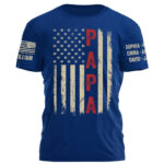 Papa Vintage American Flag Personalized Shirt for Grandpa