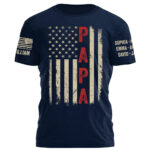 Papa Vintage American Flag Personalized Shirt for Grandpa