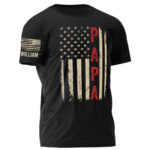Papa Vintage American Flag Personalized Shirt for Grandpa
