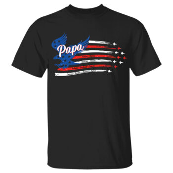Papa with Grandkids Names American Air Force Flyover Personalized Shirt