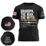 Personalized Grandpa The Man The Myth The Bad Influence Shirt