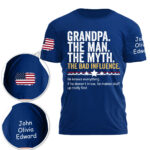 Personalized Grandpa The Man The Myth The Bad Influence Shirt