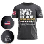 Personalized Grandpa The Man The Myth The Bad Influence Shirt