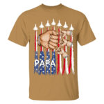 Personalized Papa Shirt with USA Flag and Fighter Jets