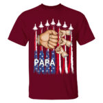 Personalized Papa Shirt with USA Flag and Fighter Jets