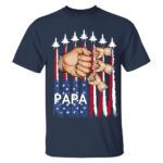 Personalized Papa Shirt with USA Flag and Fighter Jets