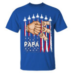 Personalized Papa Shirt with USA Flag and Fighter Jets