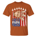 Personalized Papa Shirt with USA Flag and Fighter Jets