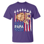 Personalized Papa Shirt with USA Flag and Fighter Jets