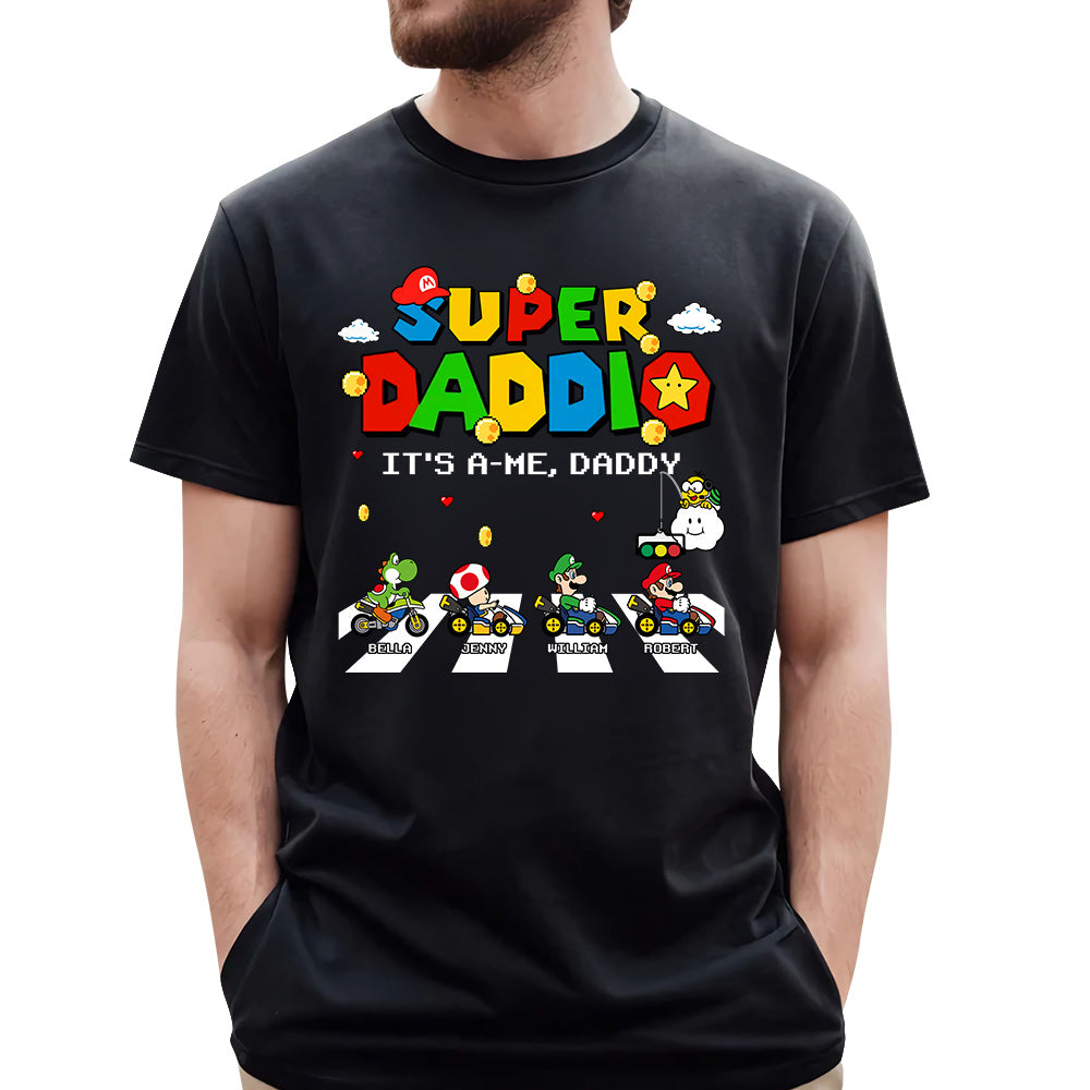 Super Daddio It's A-Me Daddy Personalized Shirt Super Daddio It's A-Me Daddy Personalized Shirt