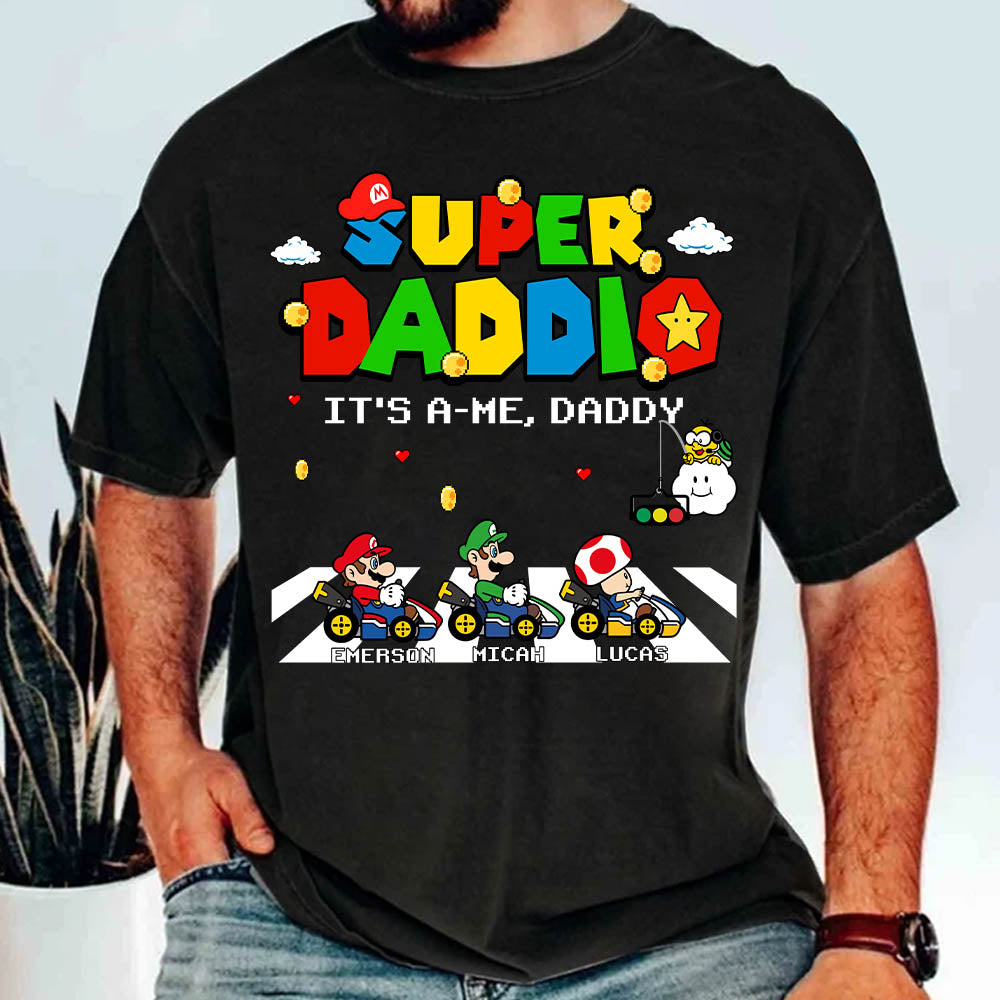Super Daddio It's A-Me Daddy Personalized Shirt Super Daddio It's A-Me Daddy Personalized Shirt