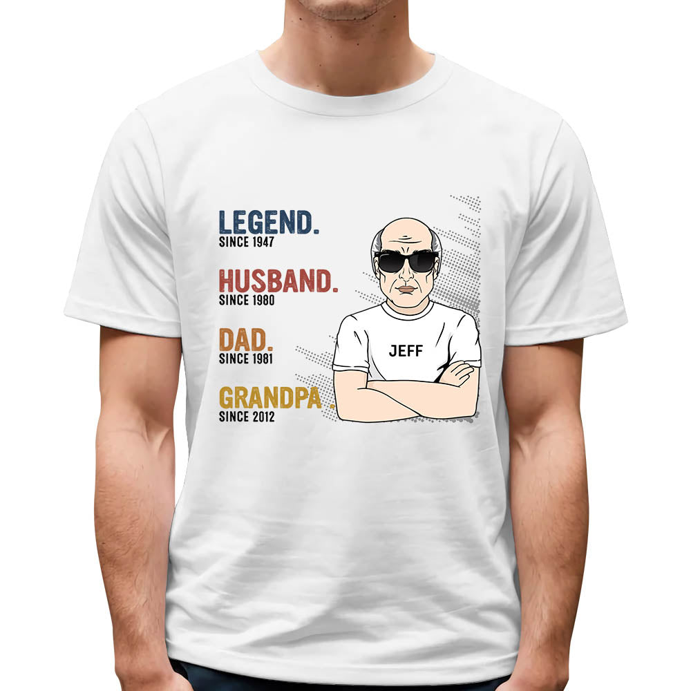 The Legend Husband Daddy Papa Custom Shirt for Grandpa The Legend Husband Daddy Papa Custom Shirt for Grandpa