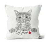 personalized pet drawing pillow with name pet memorial photo pillow 1