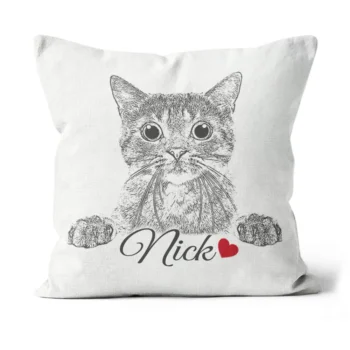 personalized pet drawing pillow with name pet memorial photo pillow 1