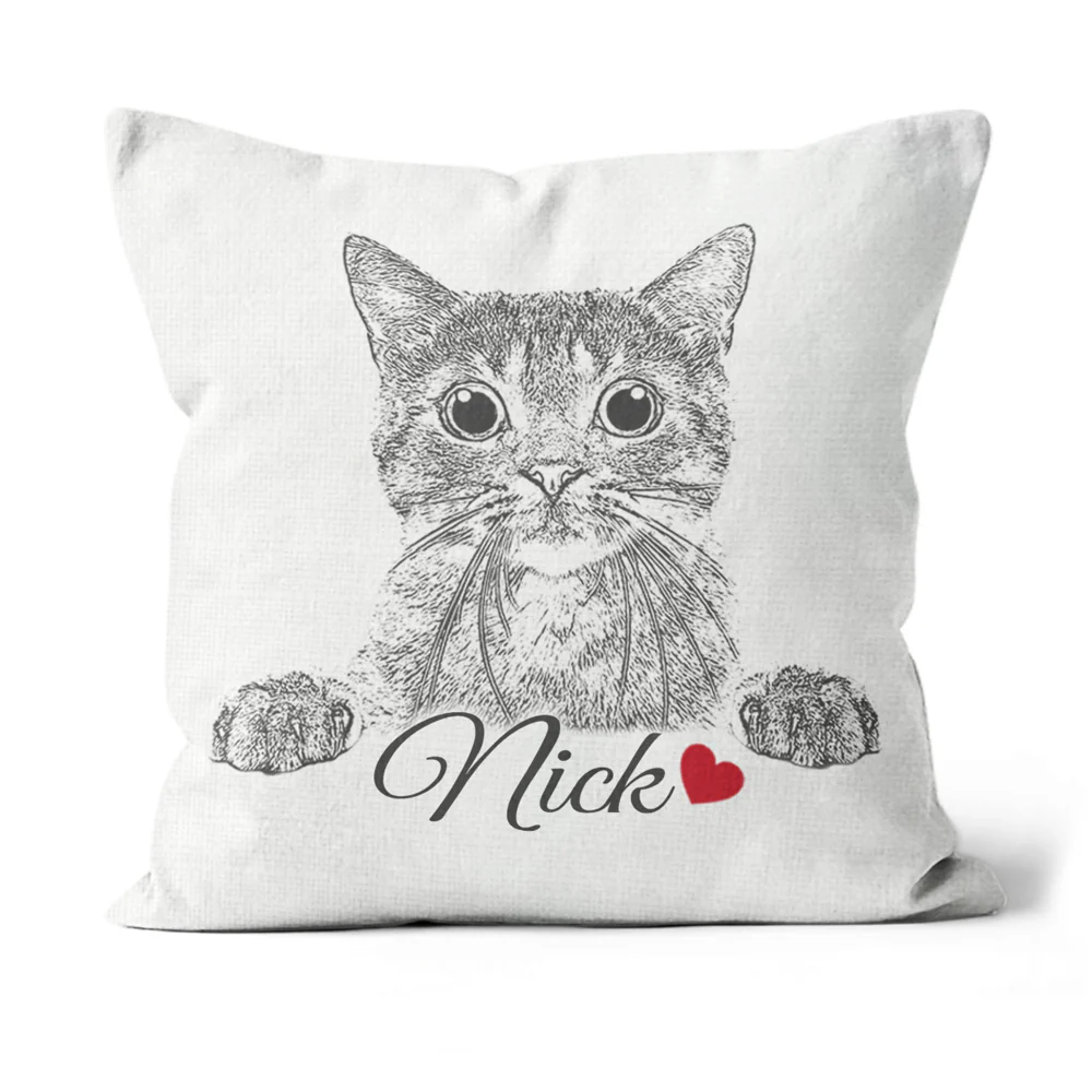 personalized pet drawing pillow with name pet memorial photo pillow 1 personalized pet drawing pillow with name pet memorial photo pillow 1
