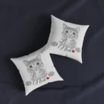 personalized pet drawing pillow with name pet memorial photo pillow 1