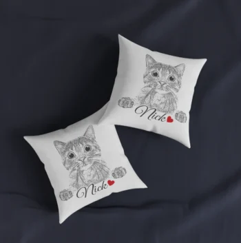 personalized pet drawing pillow with name pet memorial photo pillow 2